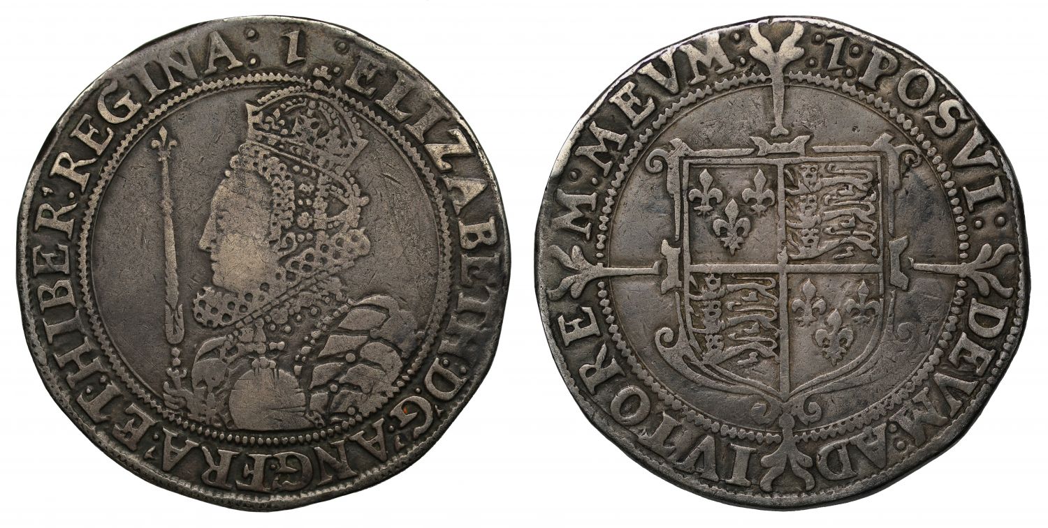 Elizabeth I Halfcrown, mint mark 1 (1601)