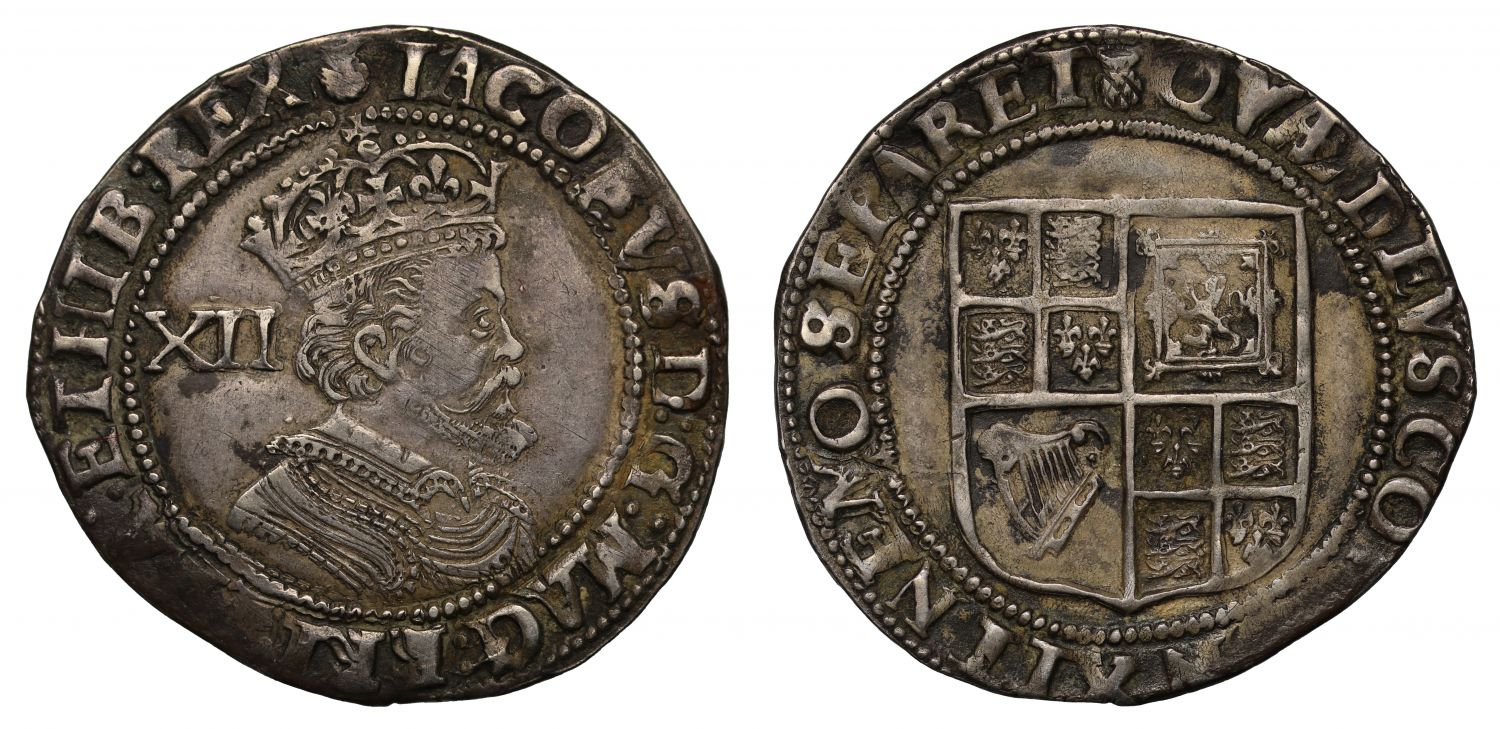James I Shilling 3rd coinage, mm thistle