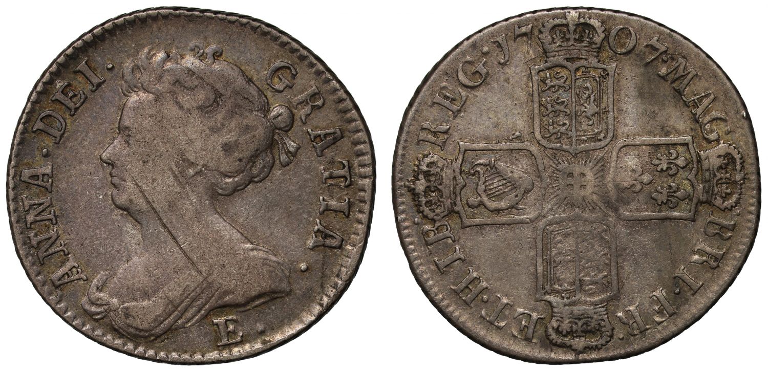 Anne 1707 E* Shilling