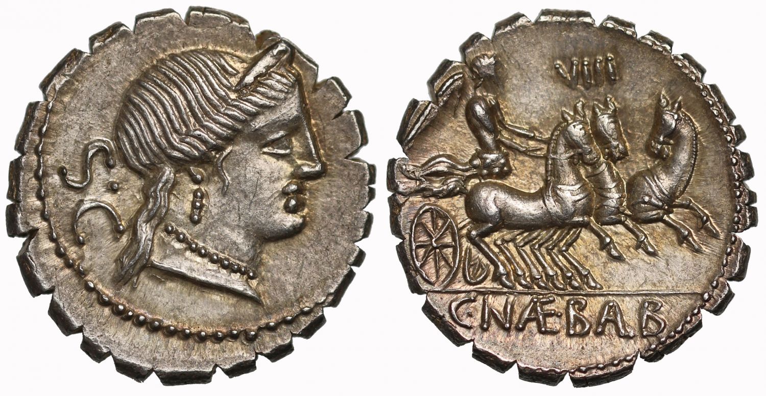 C. Naevius Balbus, Silver Denarius Serratus