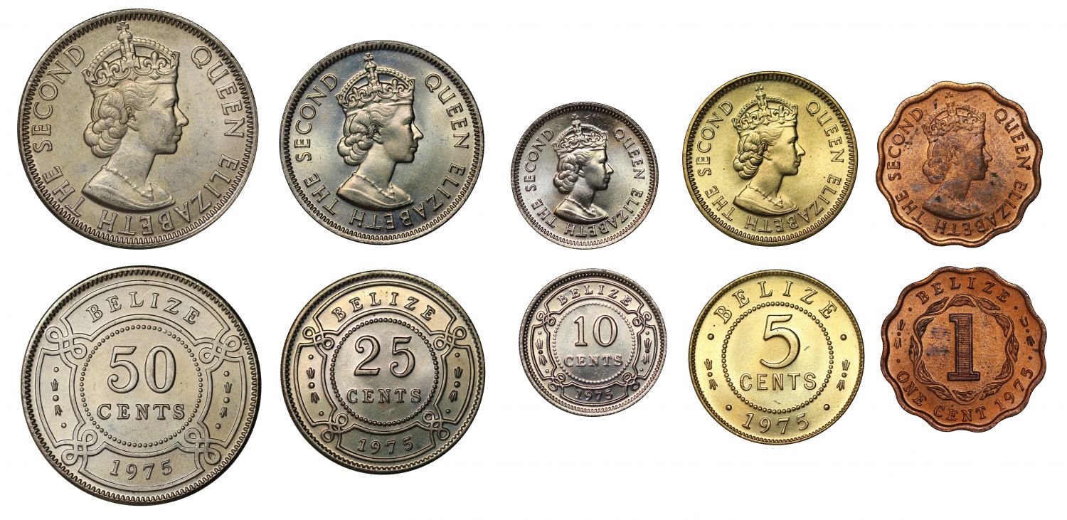 Belize Currency Set, 1975.