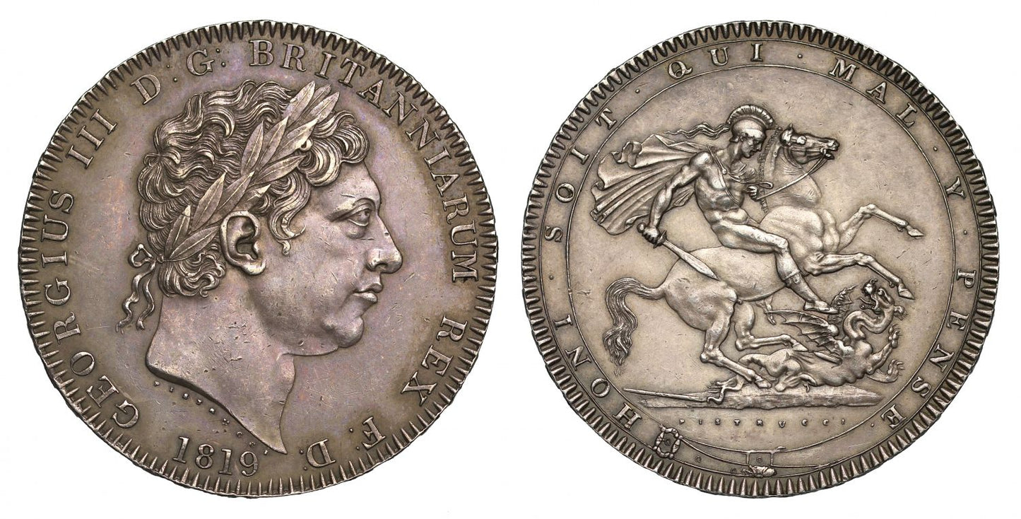 George III 1819 Crown LIX AU58