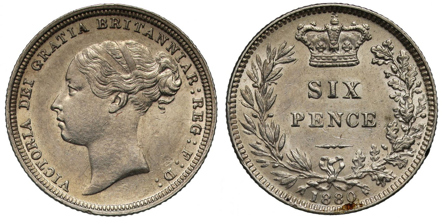 Victoria 1880 Sixpence, third young head