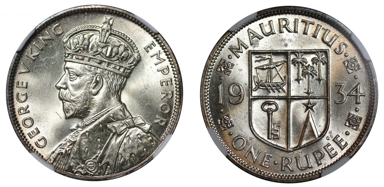 Mauritius, Rupee, 1934.