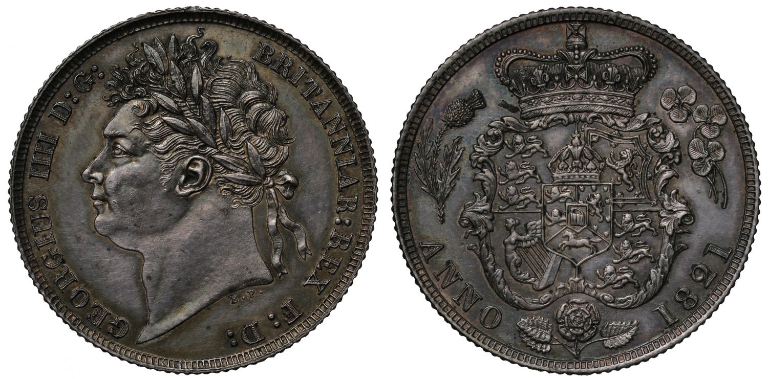George IV 1821 Shilling, first laureate head, first reverse
