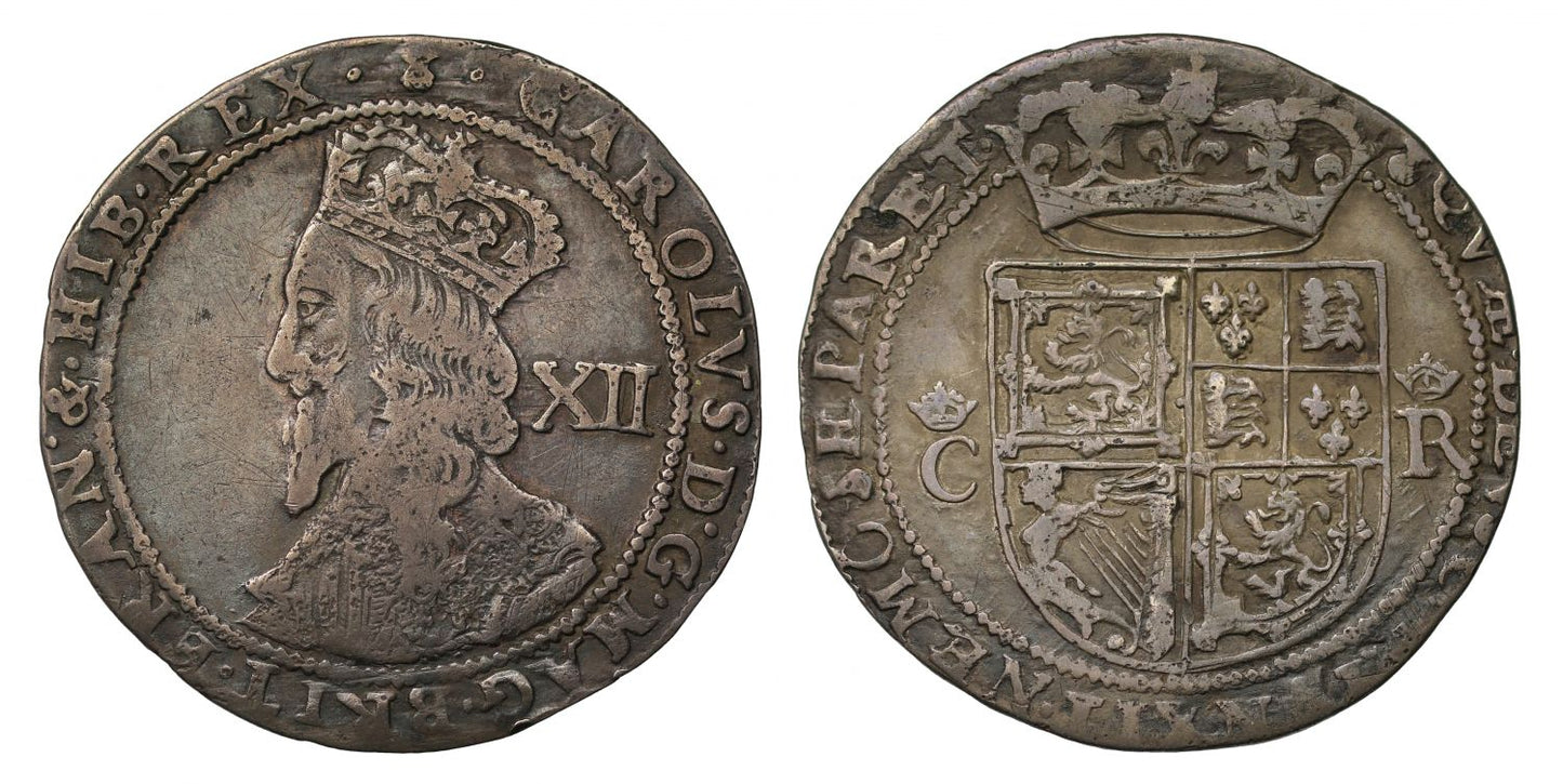 Scotland, Charles I Twelve Shillings by Falconer, type V, bust in circle