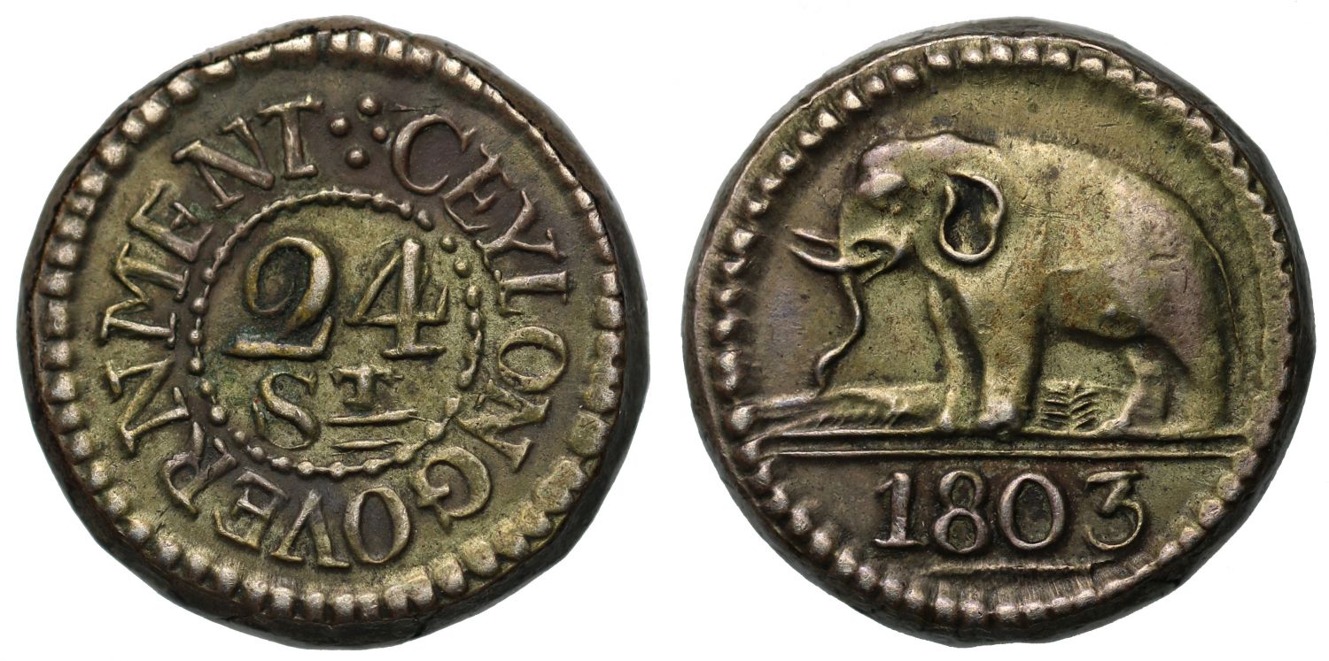 Ceylon, George III 1803 silver 24-Stivers.