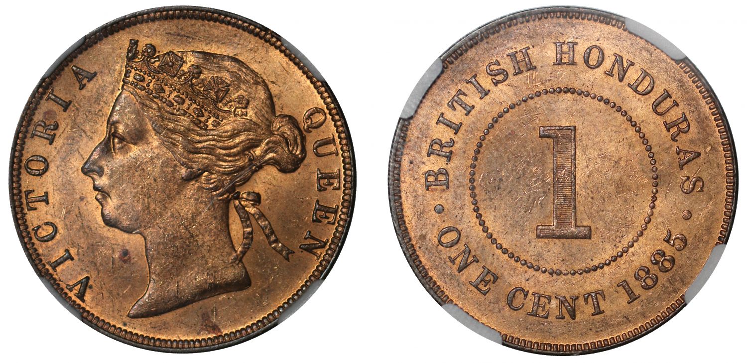 British Honduras, Cent, 1885.