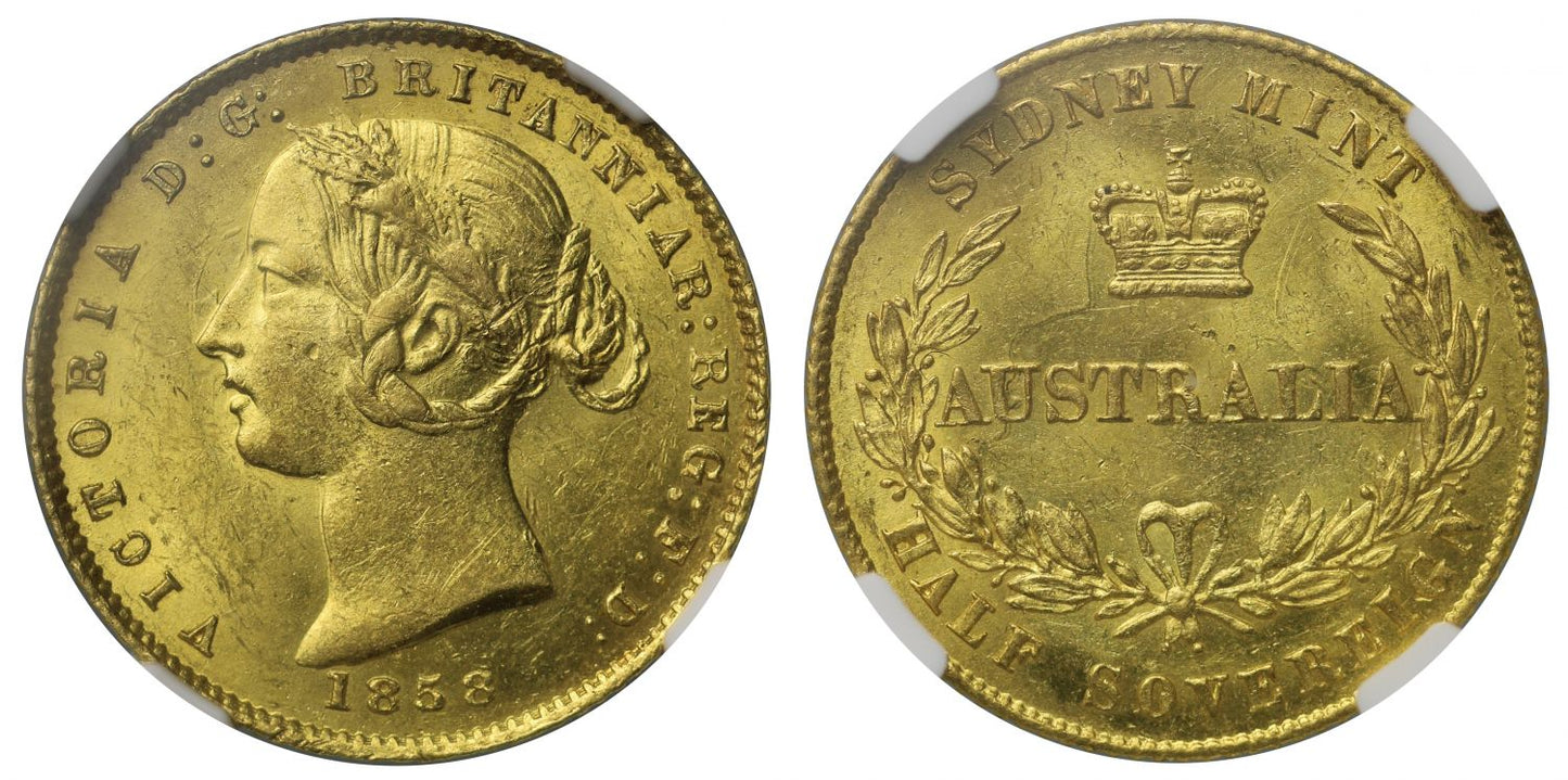 Australia, Victoria 1858 Sydney Half-Sovereign MS62+