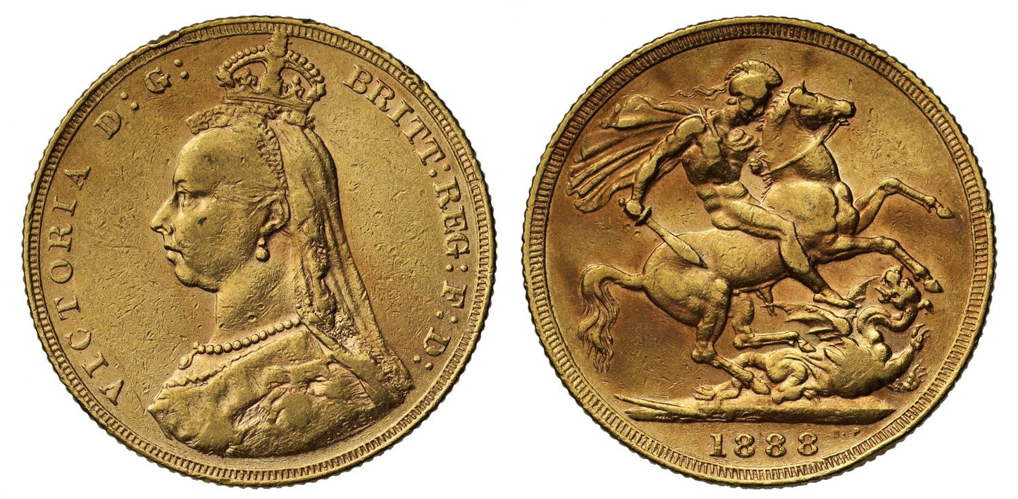 Victoria gold Sovereign 1888 L8 R6
