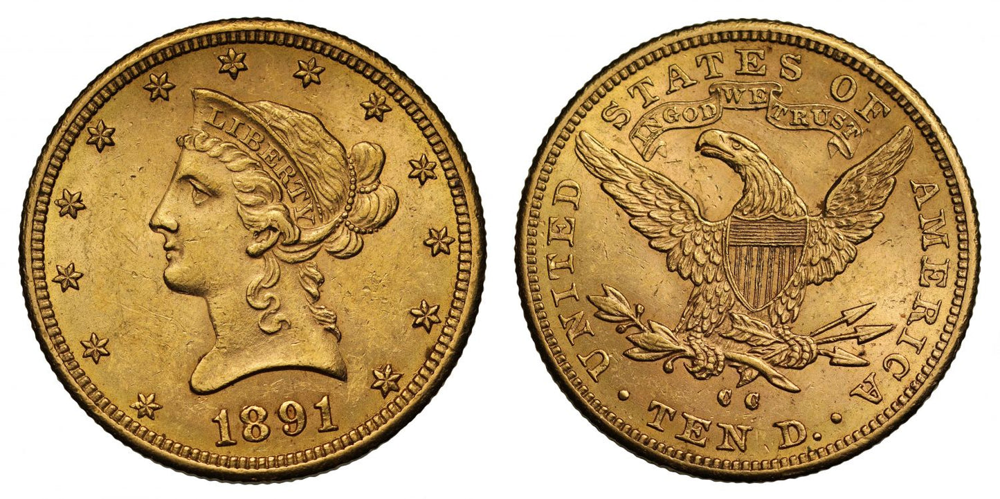 USA gold $10 1891 Carson City