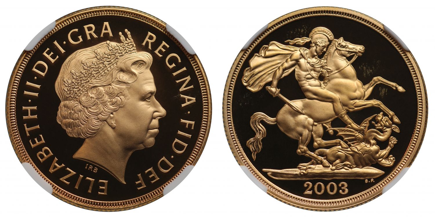 Elizabeth II 2003 proof Two-Pounds PF69 ULTRA CAMEO