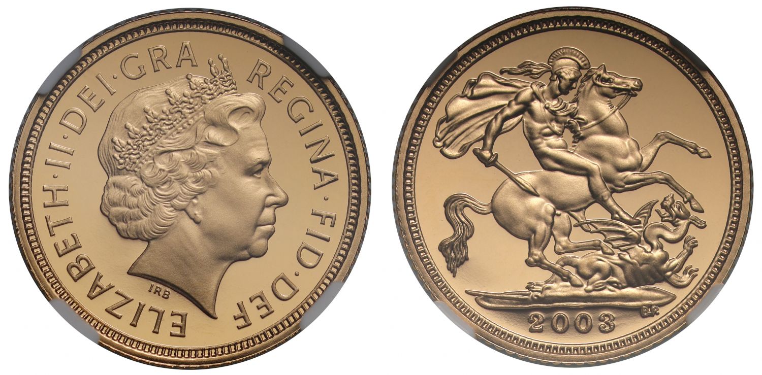 Elizabeth II 2003 proof Half-Sovereign PF70 ULTRA CAMEO