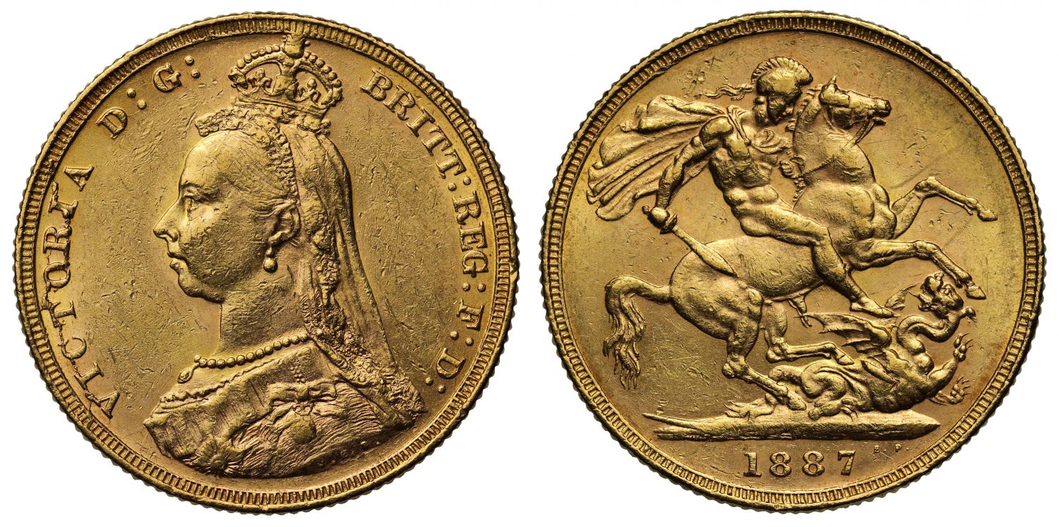 Victoria 1887 M Sovereign  DISH M4