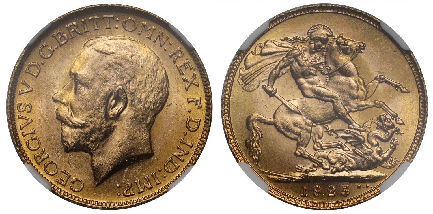 George V 1925 Sovereign MS65