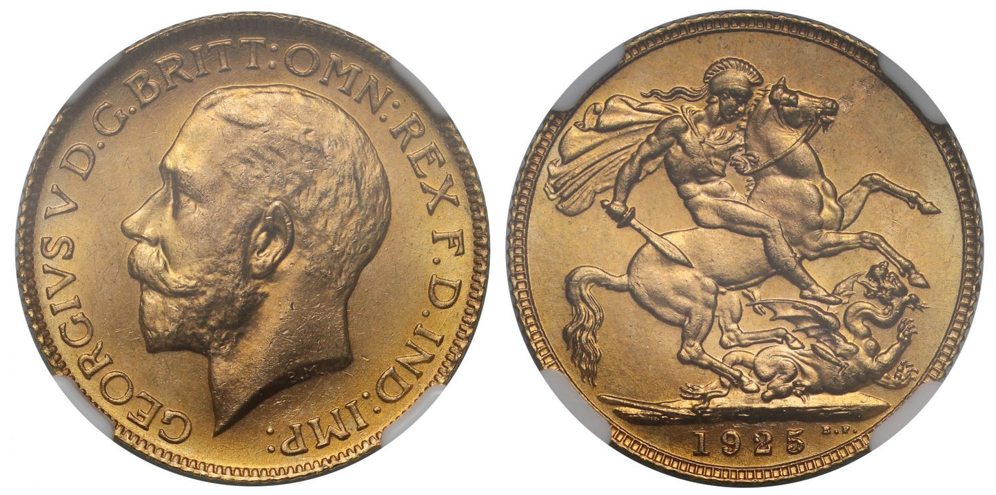 George V 1925 Sovereign MS65