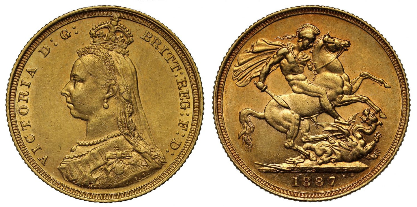 Victoria 1887 S Sovereign sydney Mint DISH S2 rare R2