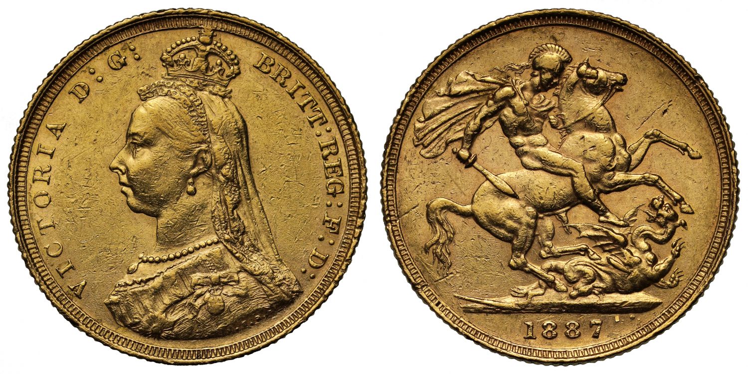 Victoria 1887 S Sovereign DISH S4