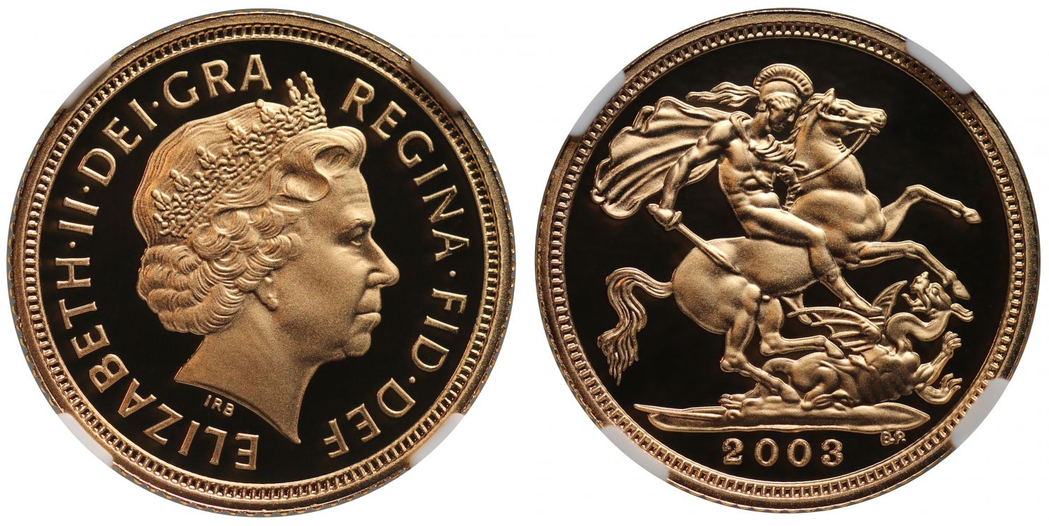 Elizabeth II 2003 proof Half-Sovereign PF70 ULTRA CAMEO