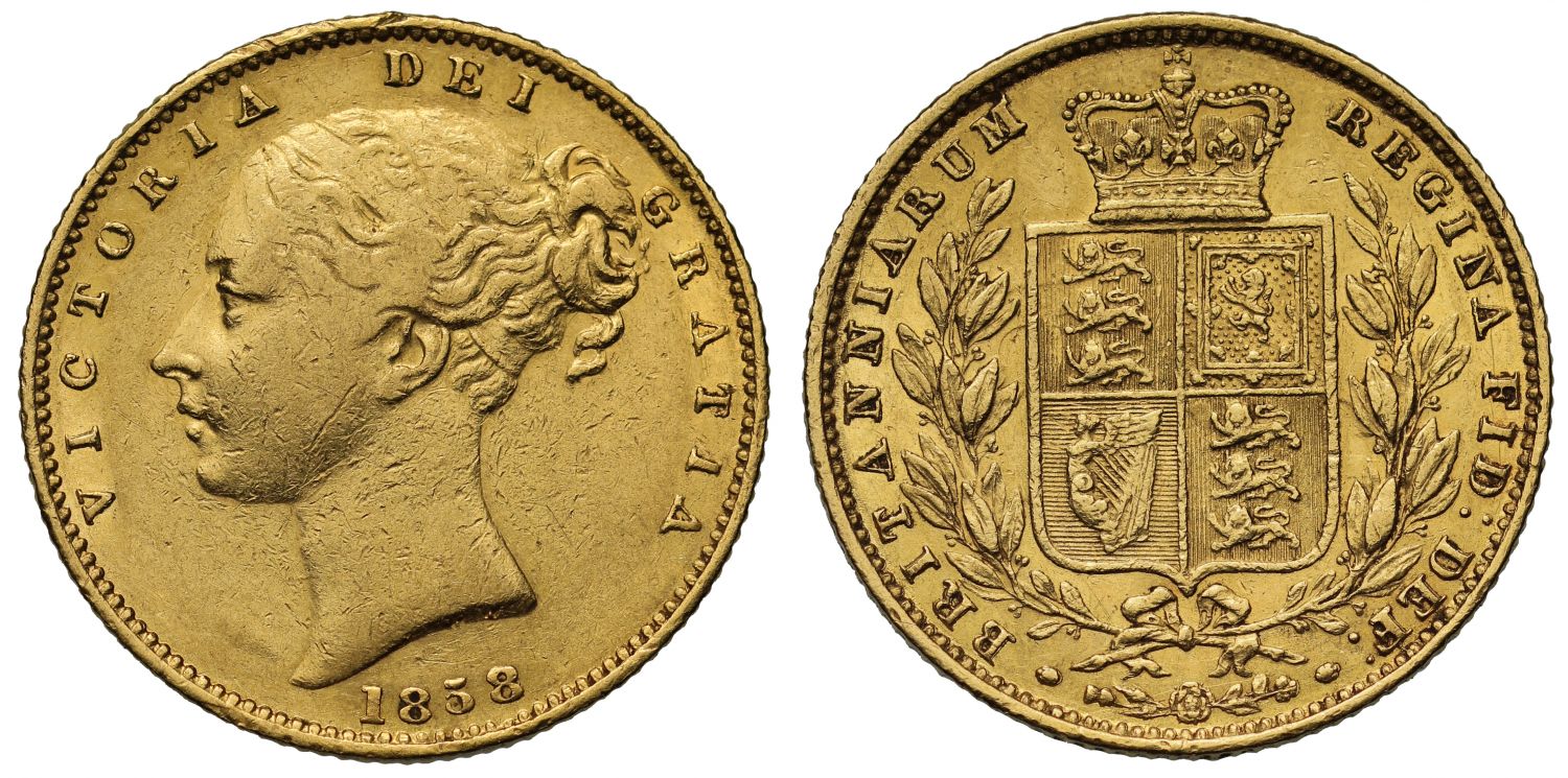 Victoria 1858 Sovereign, unbarred As in GRATIA variety