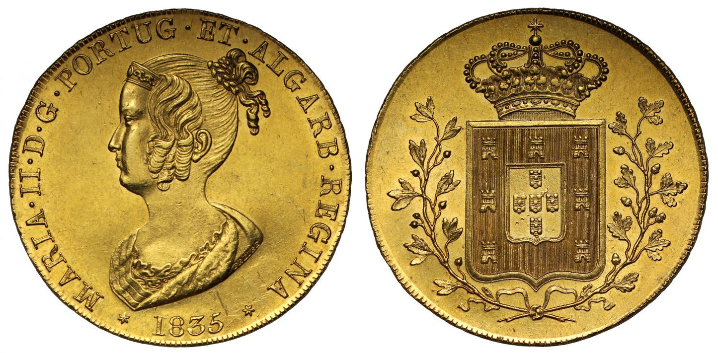 Portugal, Maria II 1835 gold Peca