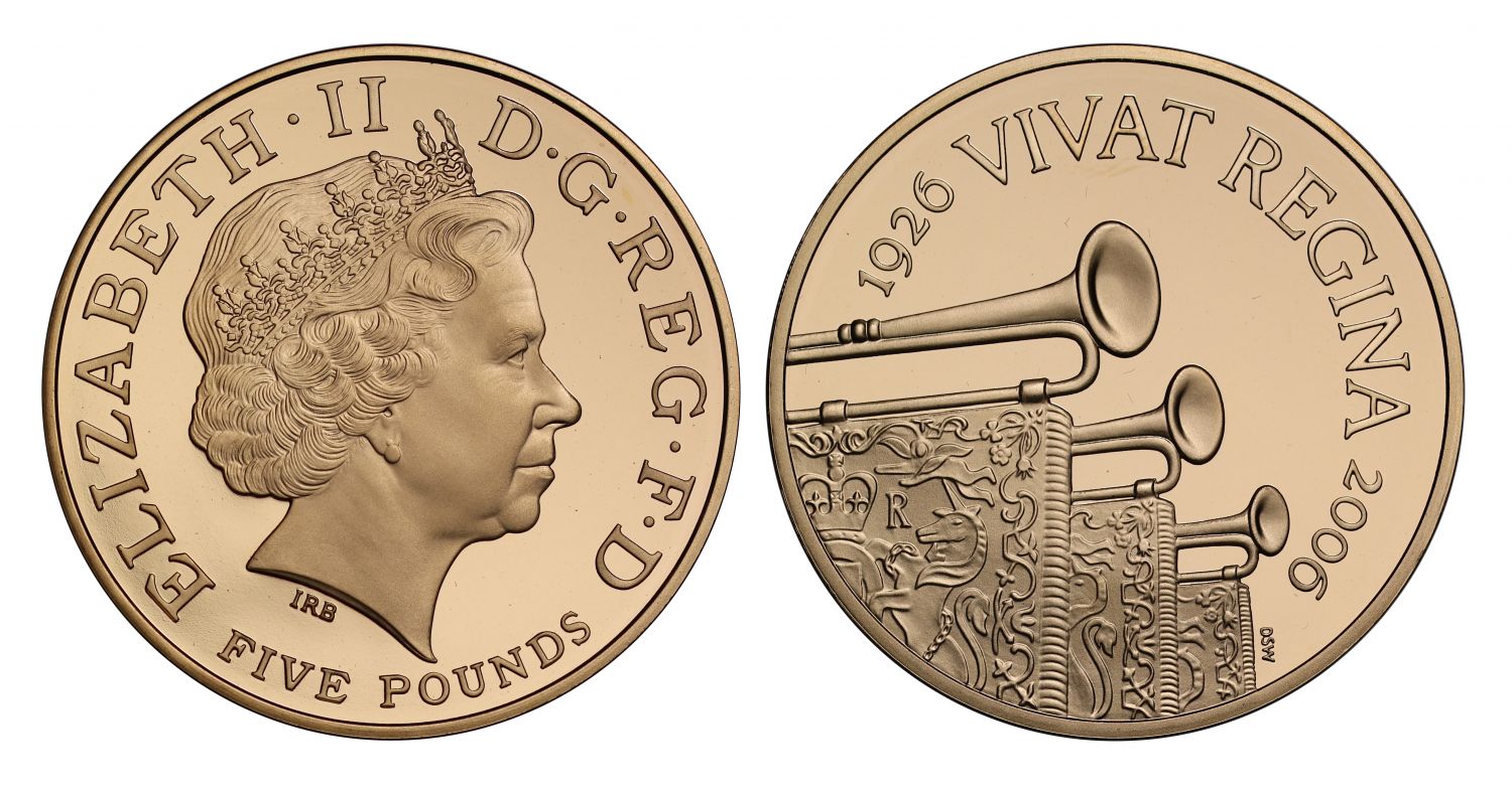 Elizabeth II 2006 proof Five-Pounds - Queen's 80th Birthday