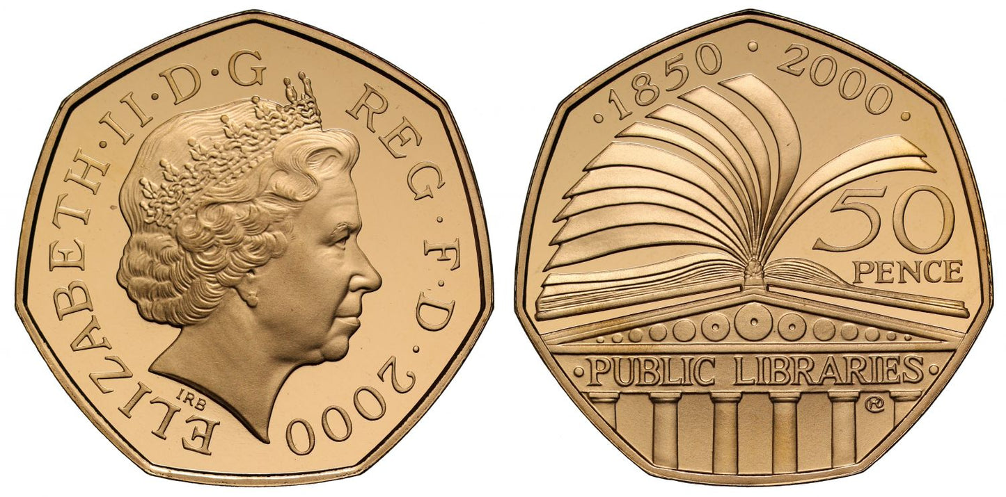 Elizabeth II 2003 gold proof Fifty-Pence Public Libraries