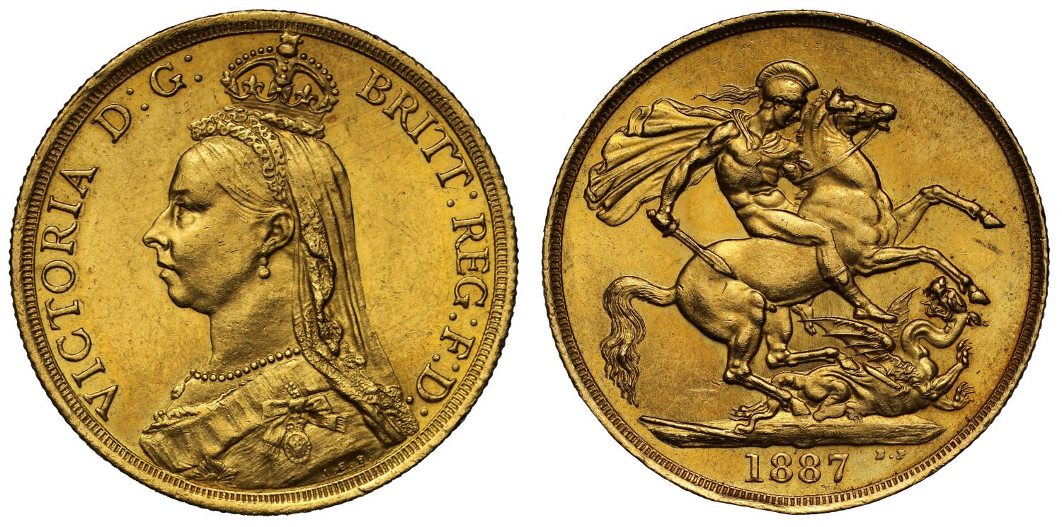 Victoria 1887 gold Two-Pounds