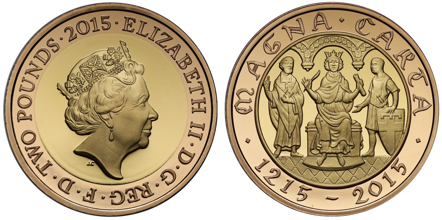 Elizabeth II 2015 Gold Proof £2 Magna Carta