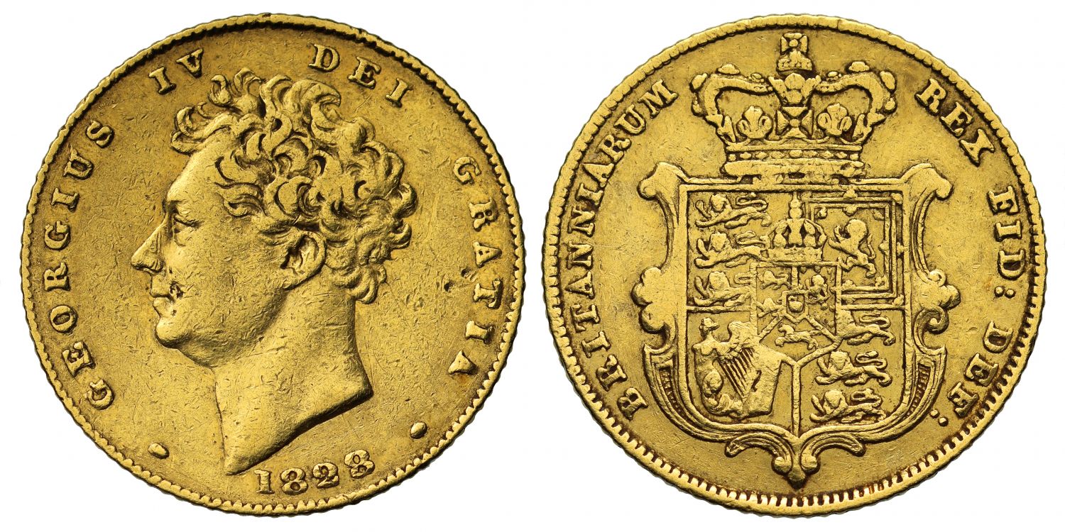 George IV 1828 Half-Sovereign, bare head