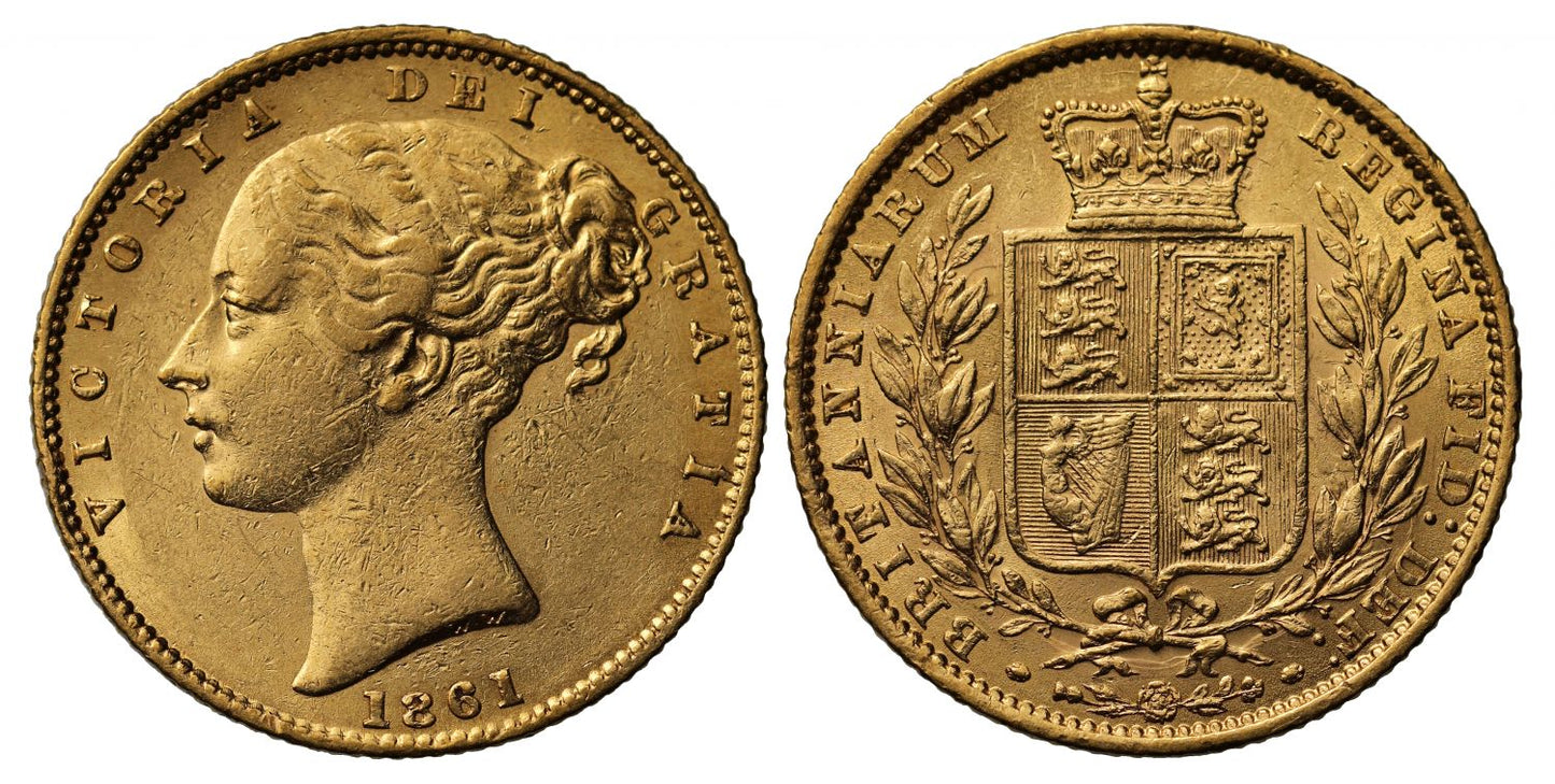 Victoria 1861 Sovereign, high 61 in date