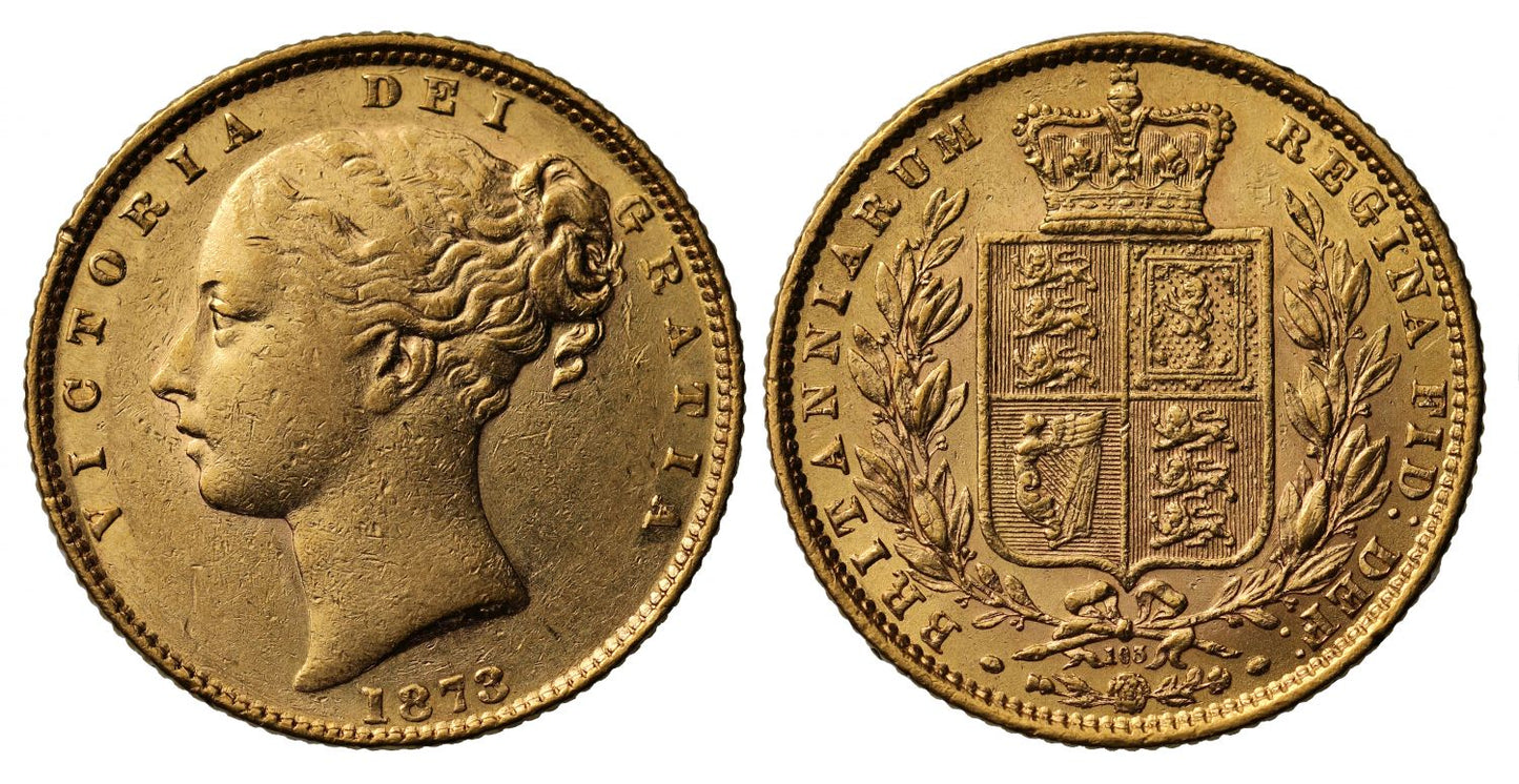 Victoria 1873 Sovereign die no.103