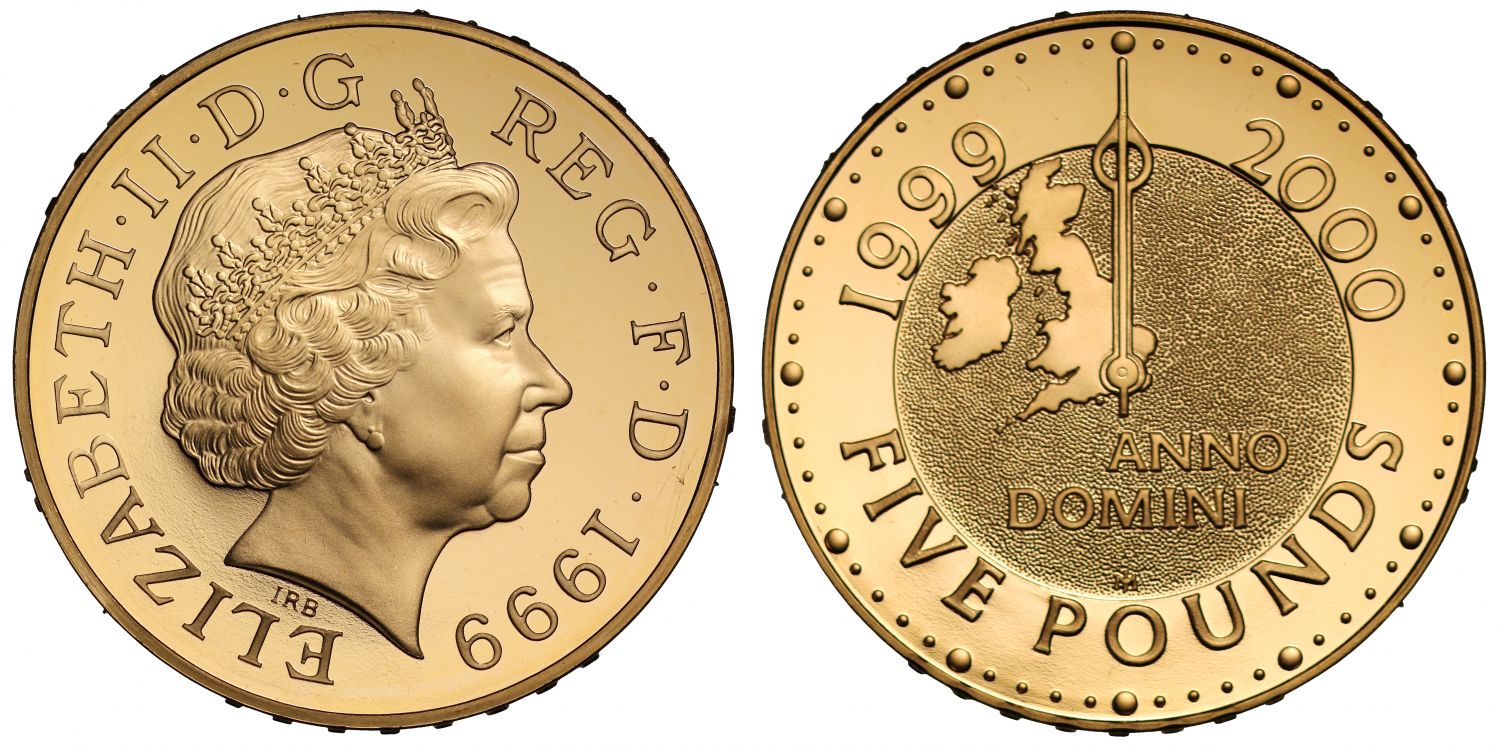 Elizabeth II 1999 proof Five-Pounds - 1999-2000 Millennium