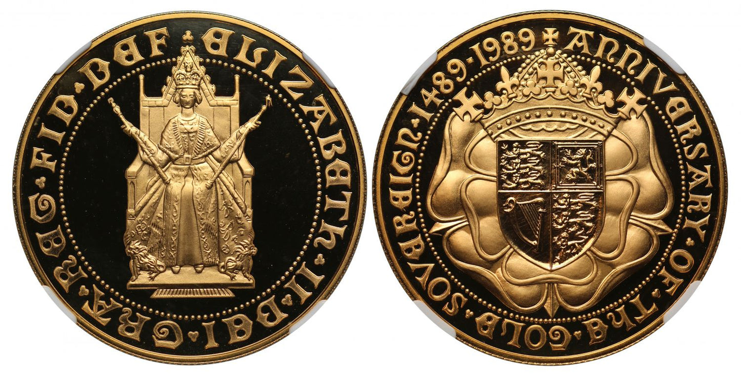 Elizabeth II 1989 proof Five-Pounds PF70 ULTRA CAMEO