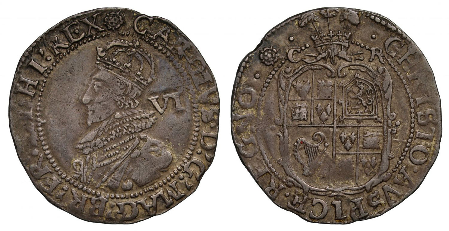 Charles I Sixpence, mm rose ex Morrieson, Lockett, Burstal, Brooker