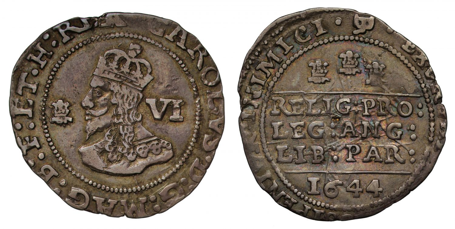 Charles I 1644 Sixpence, Bristol Mint, ex Lockett Collection