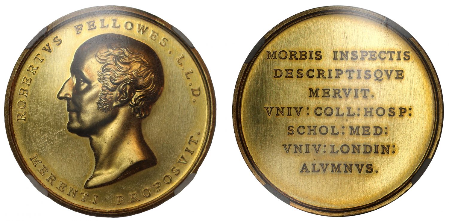 University of London, Fellowes Medal, 1827.