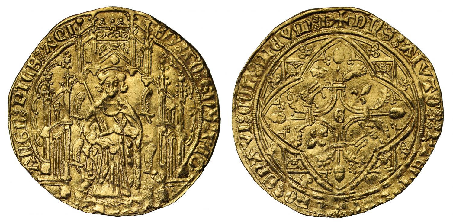 Anglo Gallic, Edward the Black Prince Pavillon d'Or, lion in first quarter