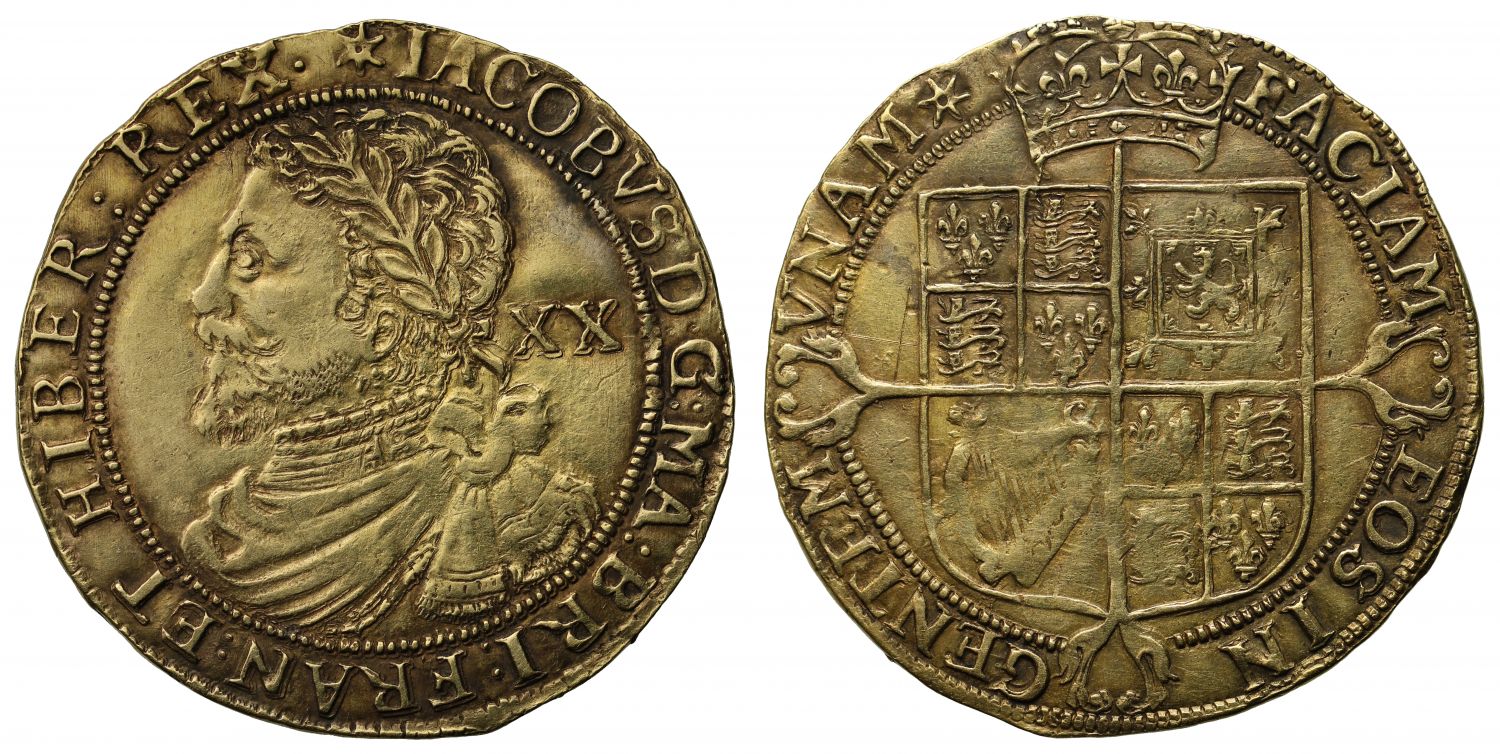 James I gold Laurel mintmark spur rowel