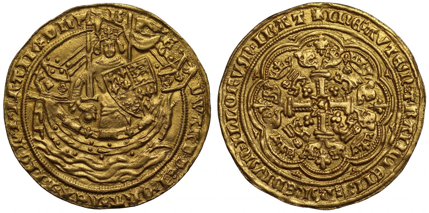 Edward III gold Noble, Pre-Treaty series Gc (1356-61)