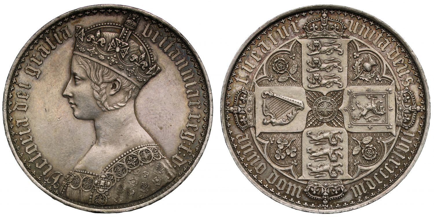 Victoria 1847 proof Gothic Crown, lettered edge