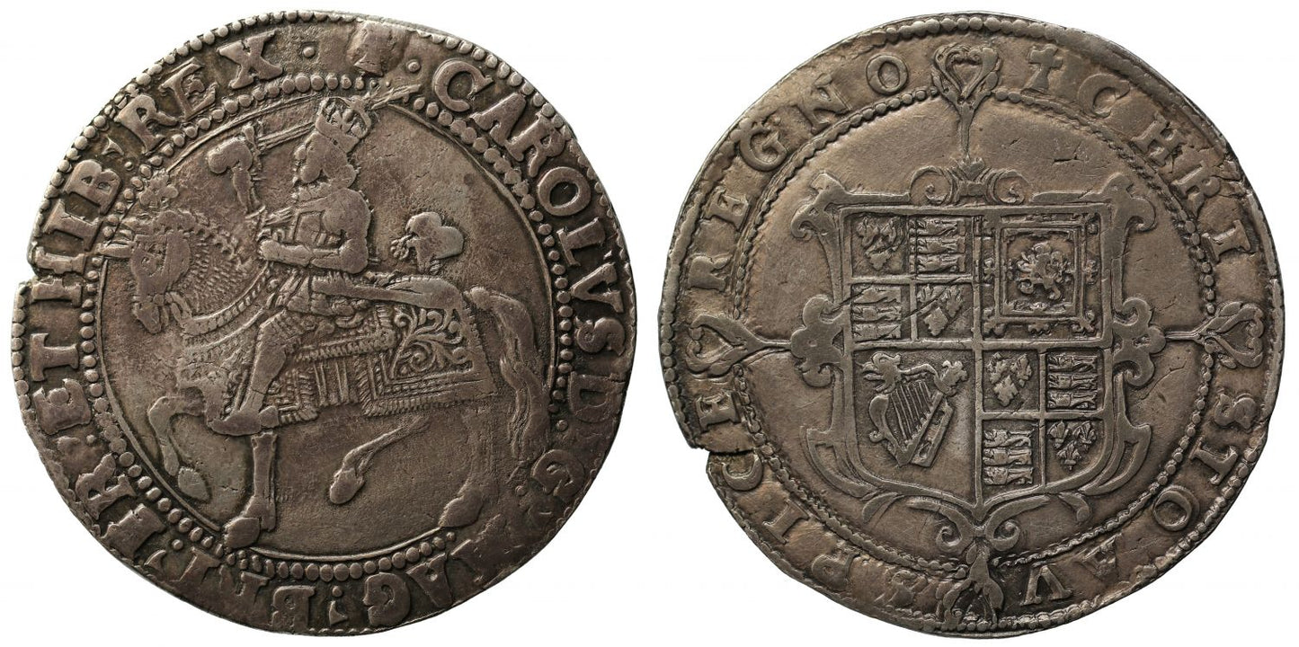 Charles I Crown, mint mark cross calvary