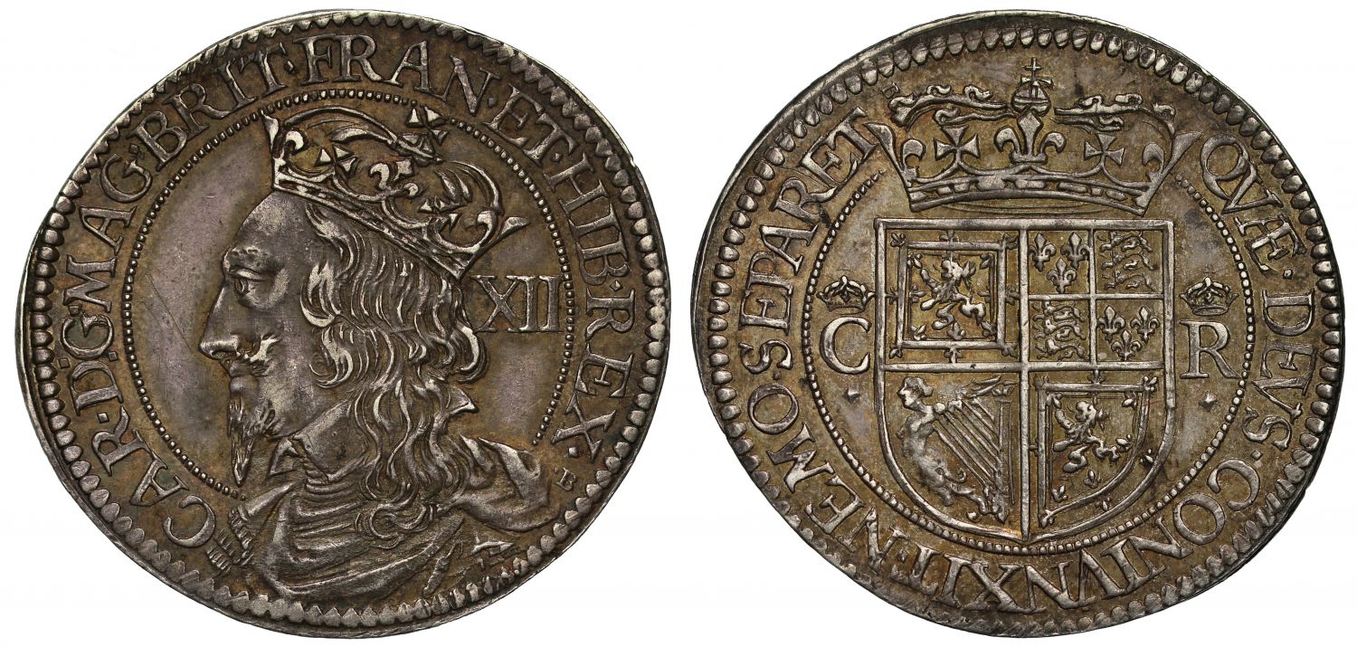 Scotland, Charles I Twelve-Shillings, type I, third coinage by Briot