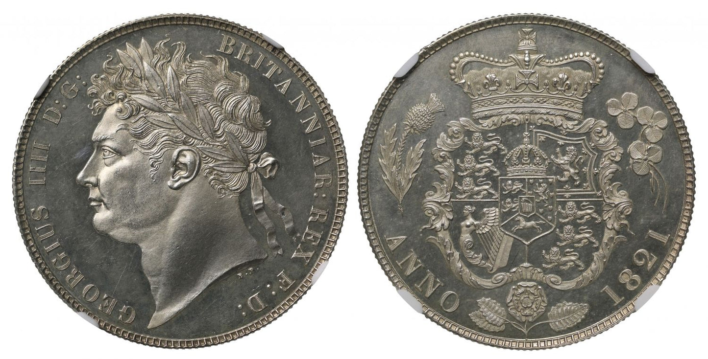 George IV 1821 proof Halfcrown PF64 heavier garnished reverse