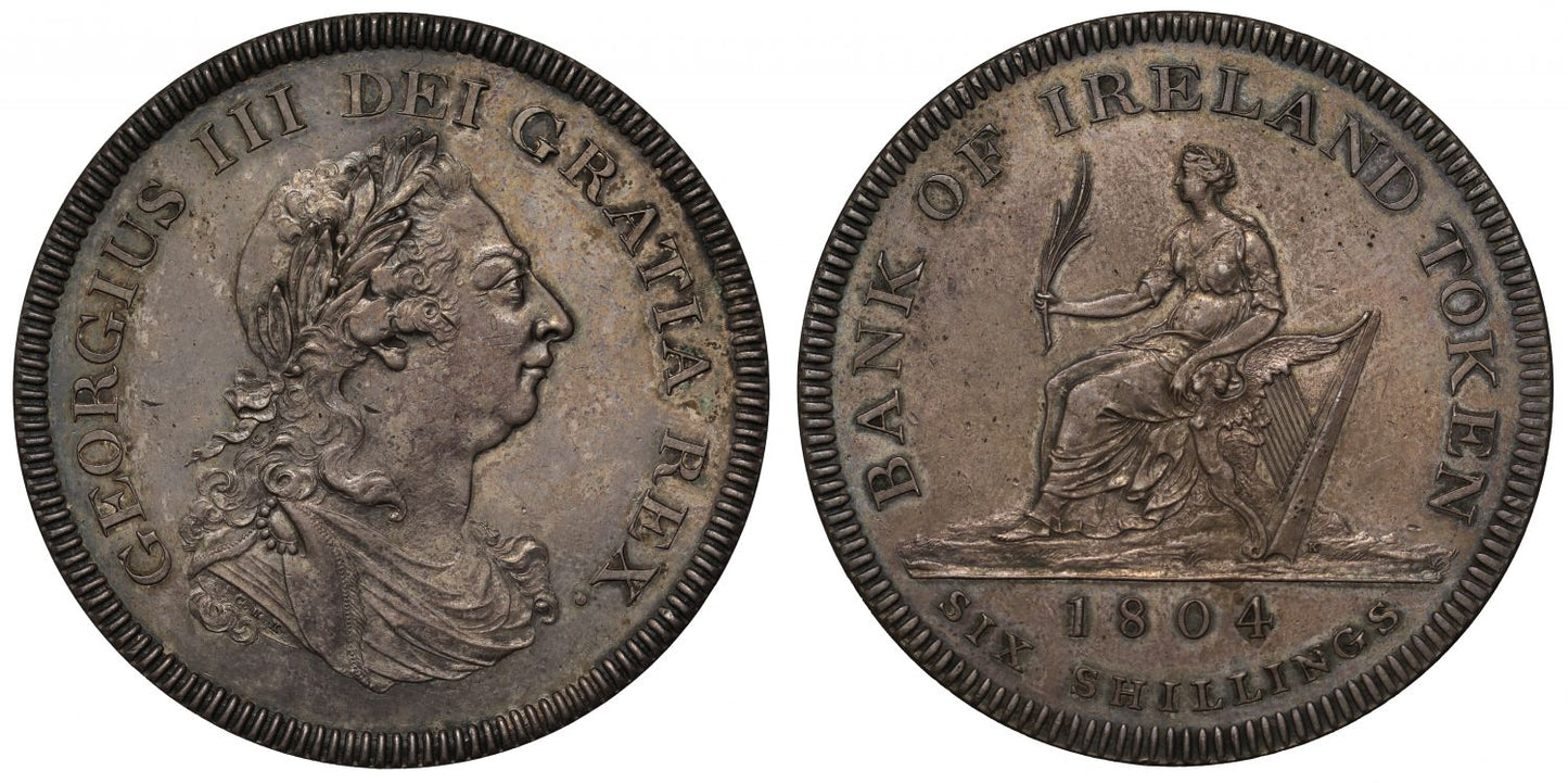 Ireland, George III 1804 silver proof Six Shillings Bank of Ireland