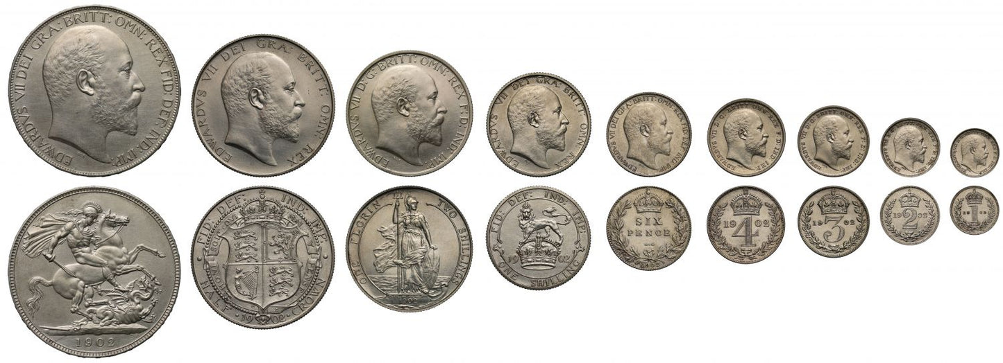Edward VII 1902 matt proof set of 9-coins