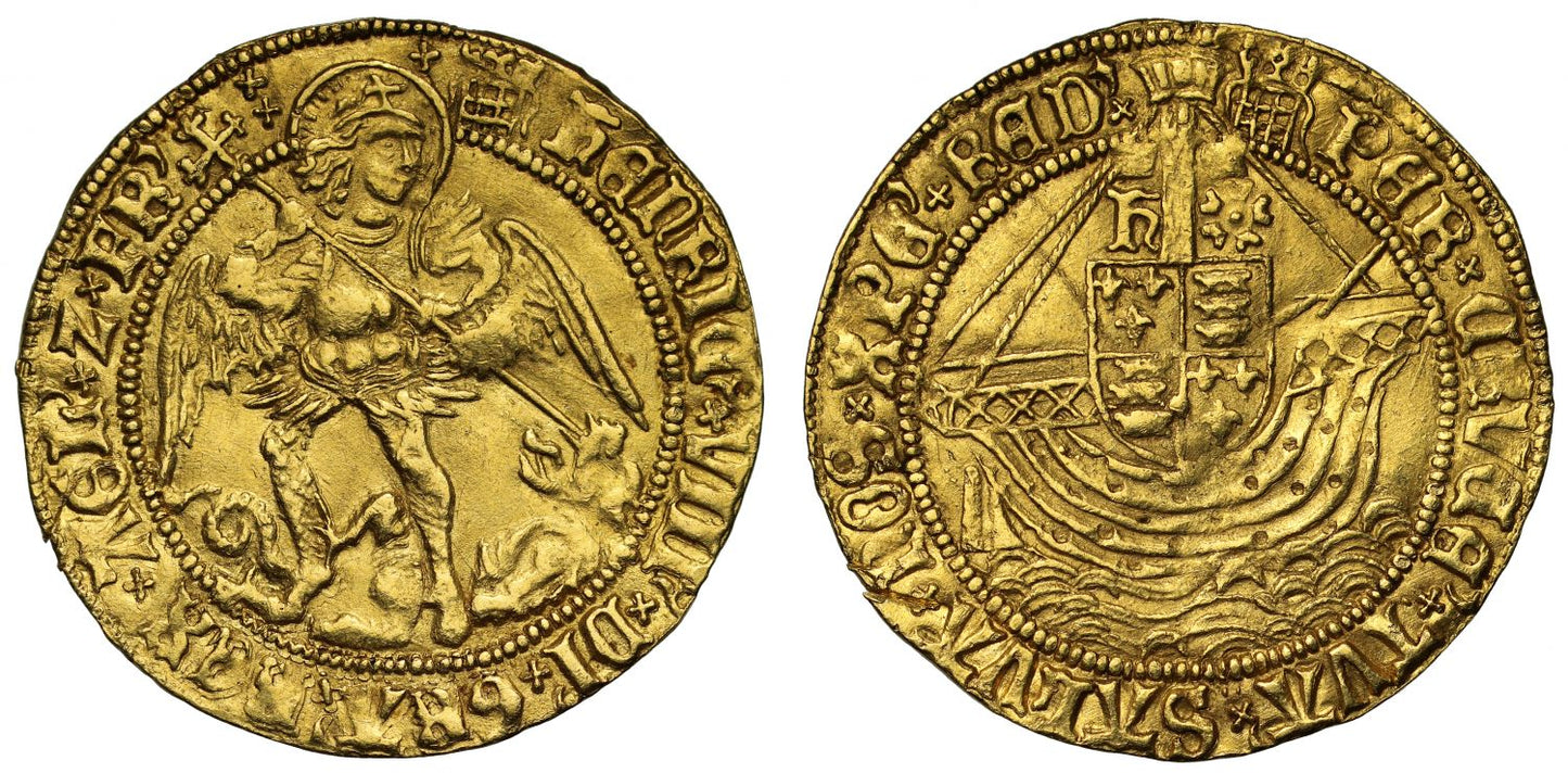 Henry VIII Angel initial mark portcullis MS62