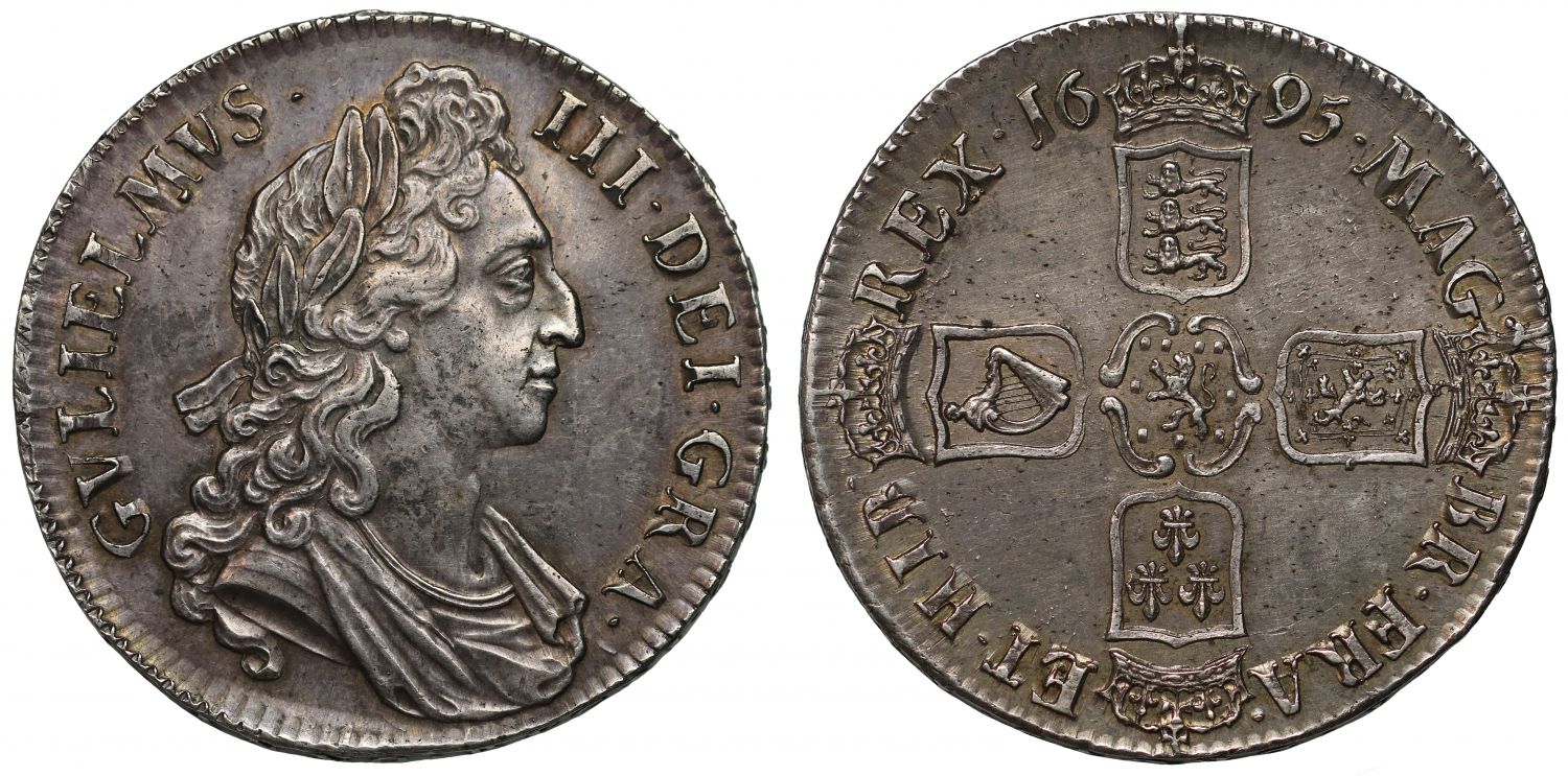 William III 1695 Crown OCTAVO edge year