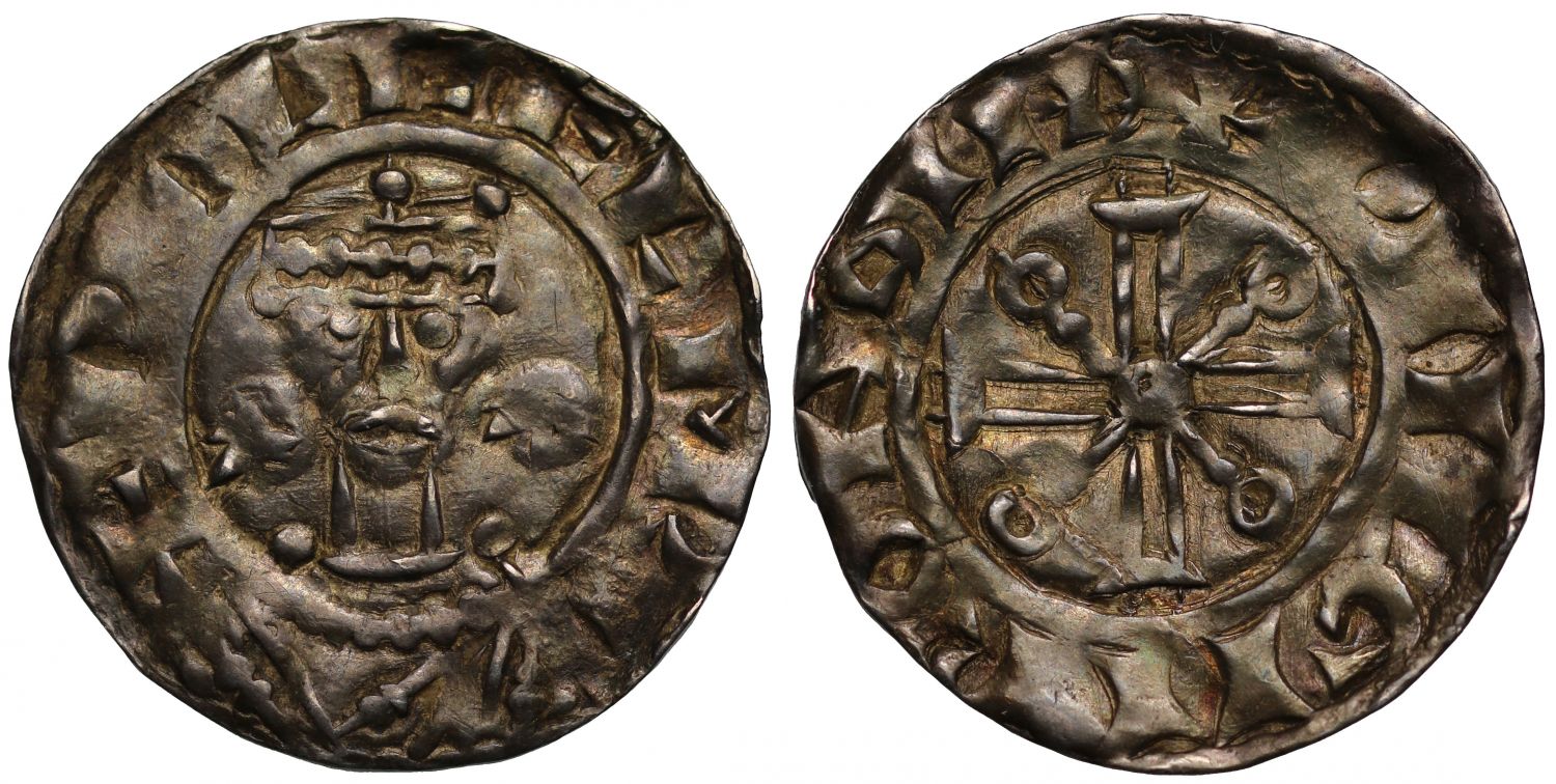 William II Penny, two stars / voided cross type, Southwark, Wulfgar