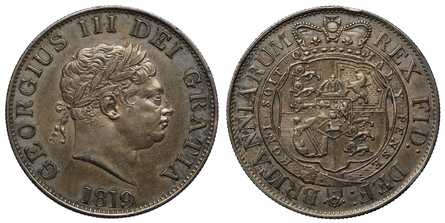 George III 1819 Halfcrown, last small head issue